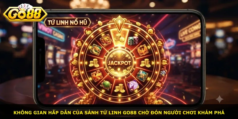 Không gian hấp dẫn của sảnh Tứ Linh Go88 chờ đón người chơi khám phá