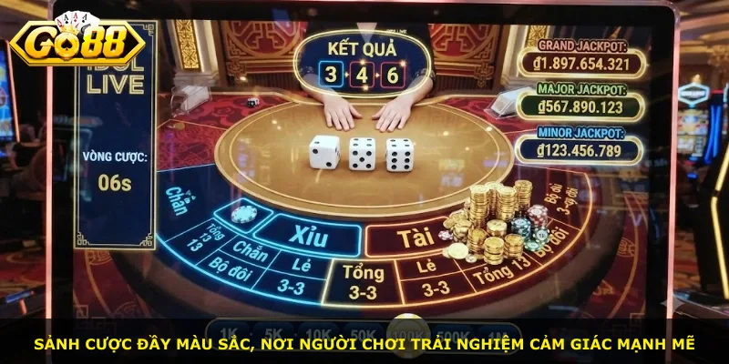Sảnh cược đầy màu sắc, nơi người chơi trải nghiệm cảm giác mạnh mẽ